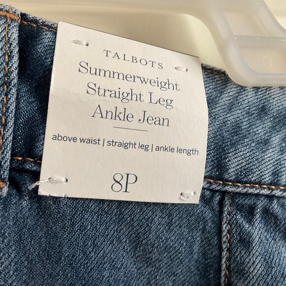 Talbots Summerweight Straight Leg Ankle Jeans - Size 8P - NEW - Picture 6 of 9
